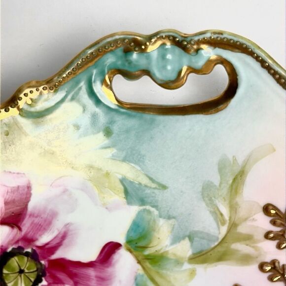 Antique Maple Leaf Mark Nippon Porcelain Hand Painted Embossed Bowl 1891-1911 - Picture 6 of 12